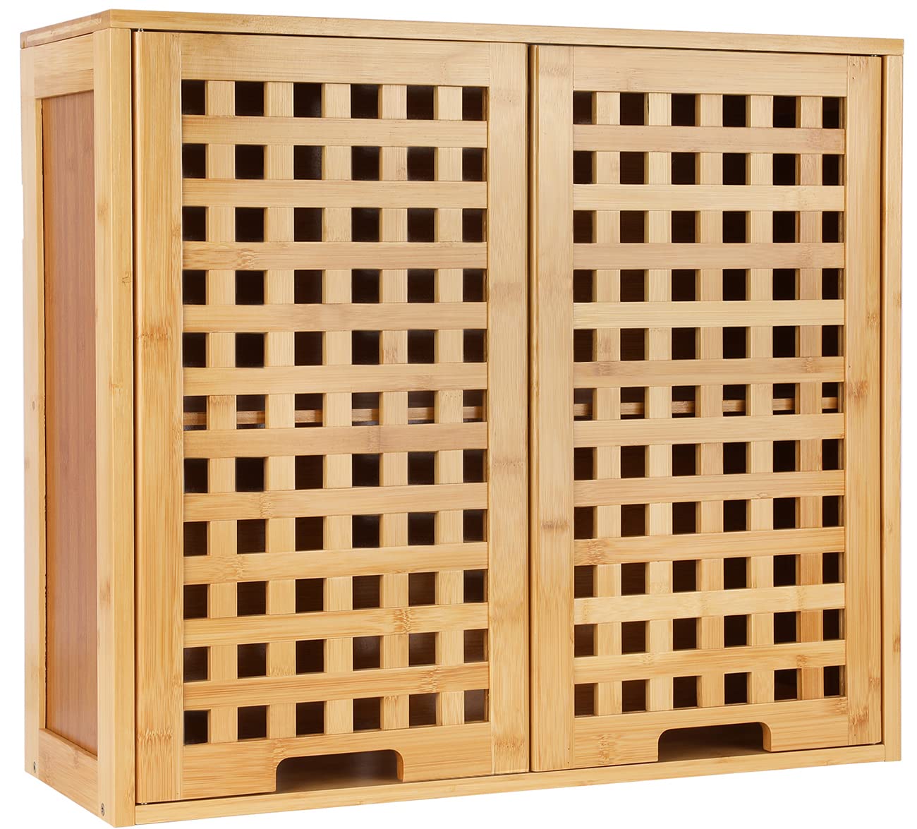 ZYBT Bathroom Wall Cabinet Wall Mounted Organizer, Medicine Cabinet, Over The Toilet Storage, Bamboo Medicine Cabinets with Doors and Shelves, Wall Storage for Bathroom Kitchen Living Room