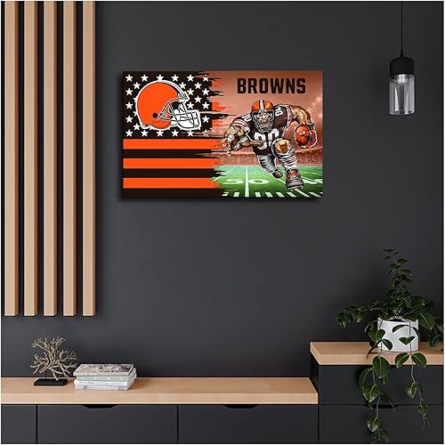 Miniatura 4 de Póster de Cleveland City Sports Browns, lienzo de fútbol americano de Cleveland, pintura moderna para el hogar, sala de estar, oficina, decoración