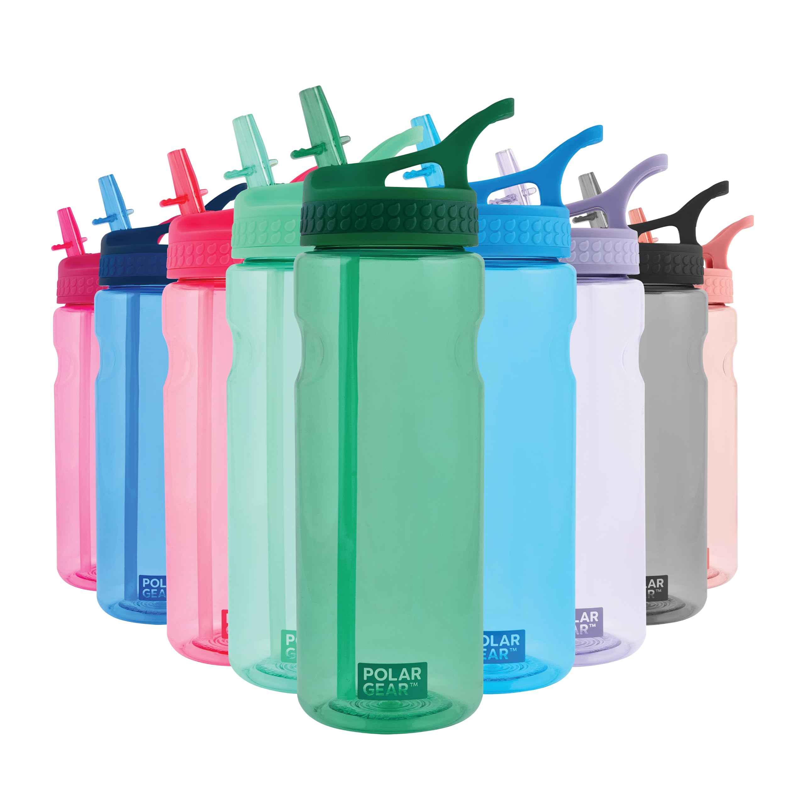 Polar Gear Aqua Grip Water Bottle – BPA-Free Reusable Water Bottles With Straw – 650ml Sports Water Bottle Perfect for Gym, Cycling & Work