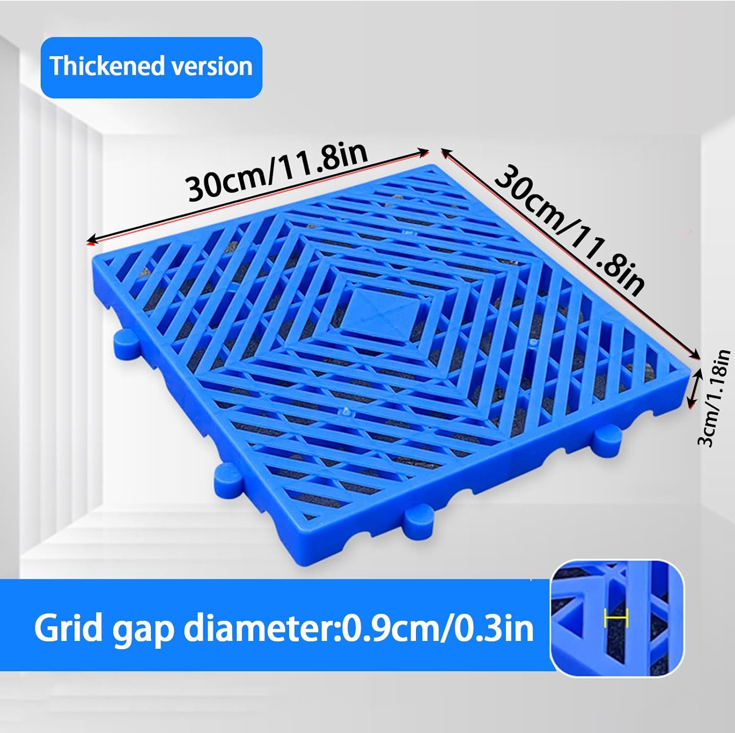 HNDHOPMC Plastic Pallets, Moisture-Proof Spliced ​​Floor Pallets, Polyethylene Waterproof Storage Grid Mats, Can Be Used in Garages, Supermarkets, Basements(30x30x3cm(11.8x11.8x1.8in))