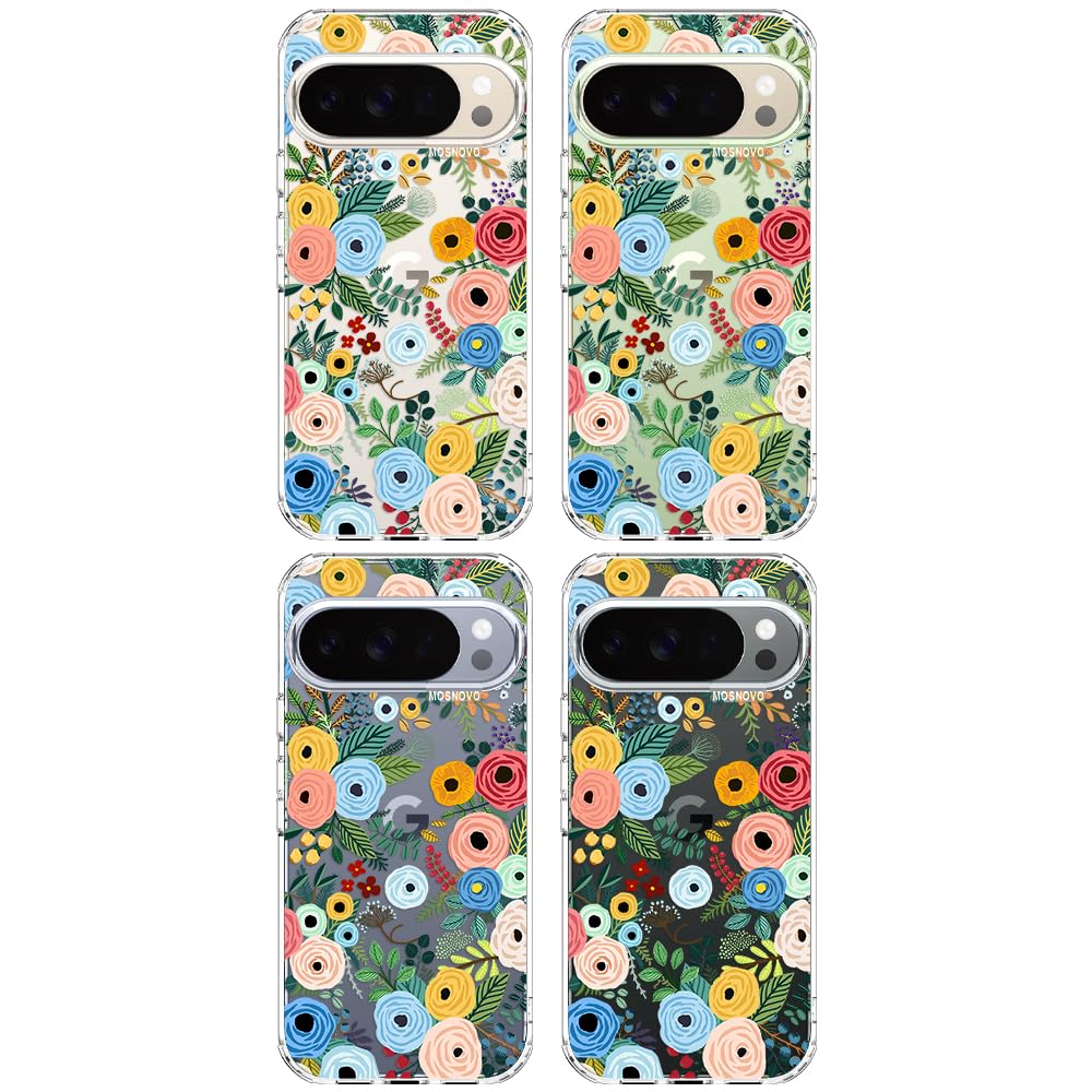 MOSNOVO Case for Google Pixel 10 & Pixel 10 Pro, [Buffertech 6.6ft Military-Grade Drop Protection] [Anti Peel Off Tech] Clear TPU Bumper Phone Case Cover Design - Cute Cherry — view 263