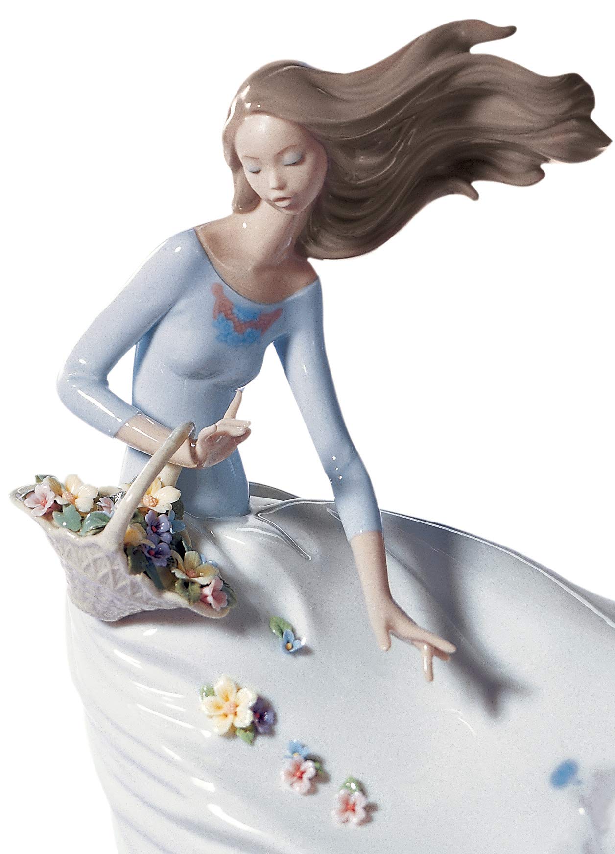 LLADRÓ Figurka Kobieta Zapachy Na Wietrze. Figurka z Porcelany Kobieta. Figurka dekoracyjna. Porcelana luksusowa.
