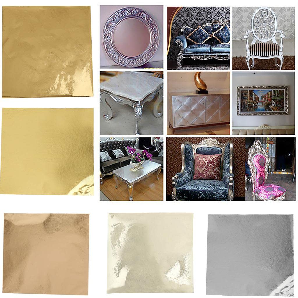 Juego de 3 500 hojas de hojas doradas de papel de aluminio para decoración de arte dorado K Gold
