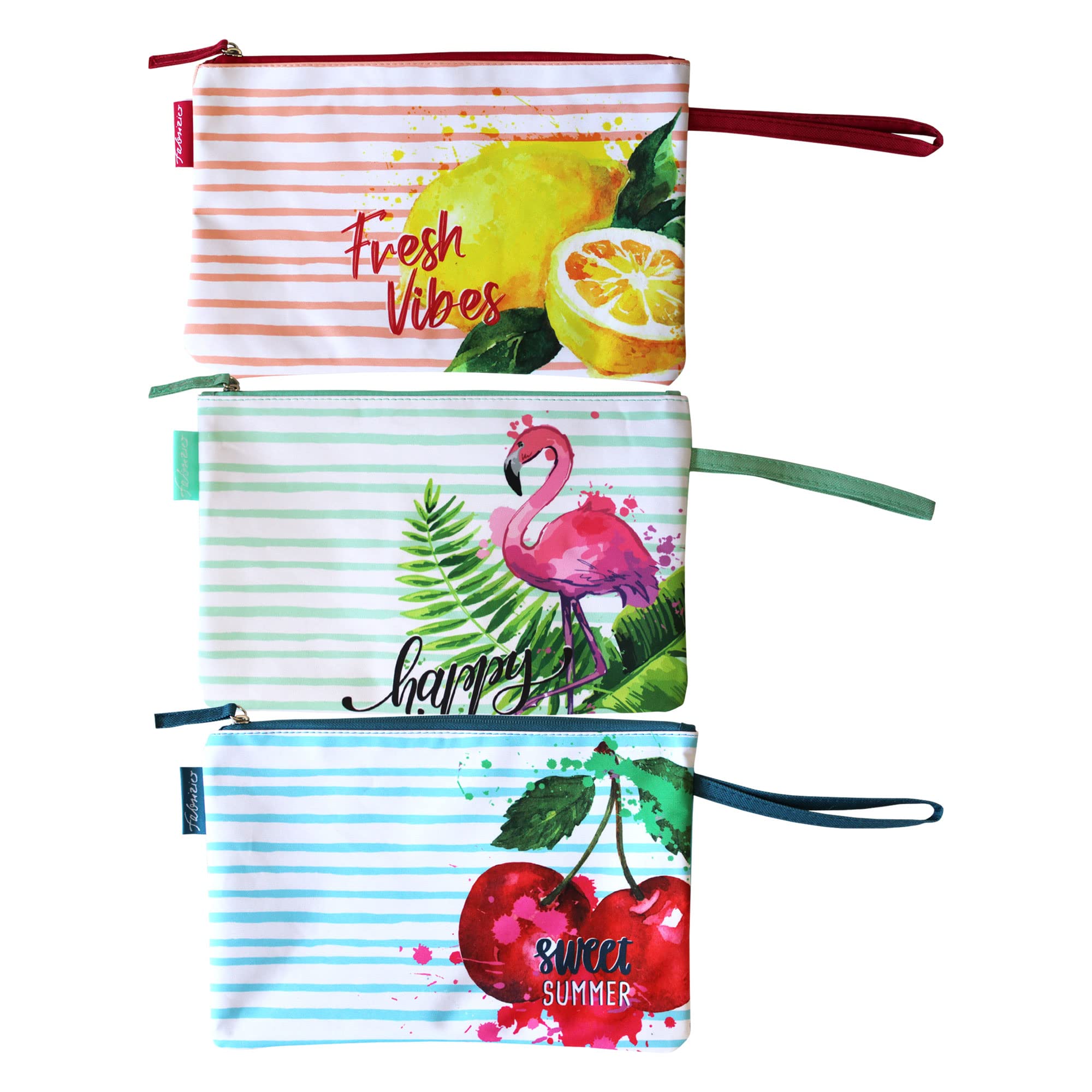 Bikini Wetbag Happy Lindgrün, wasserdichte Badetasche, Bikini Bag im Sommer Design, Nasstasche für Unterwegs, Schwimmbeutel für Urlaub, Strand, Schwimmbad
