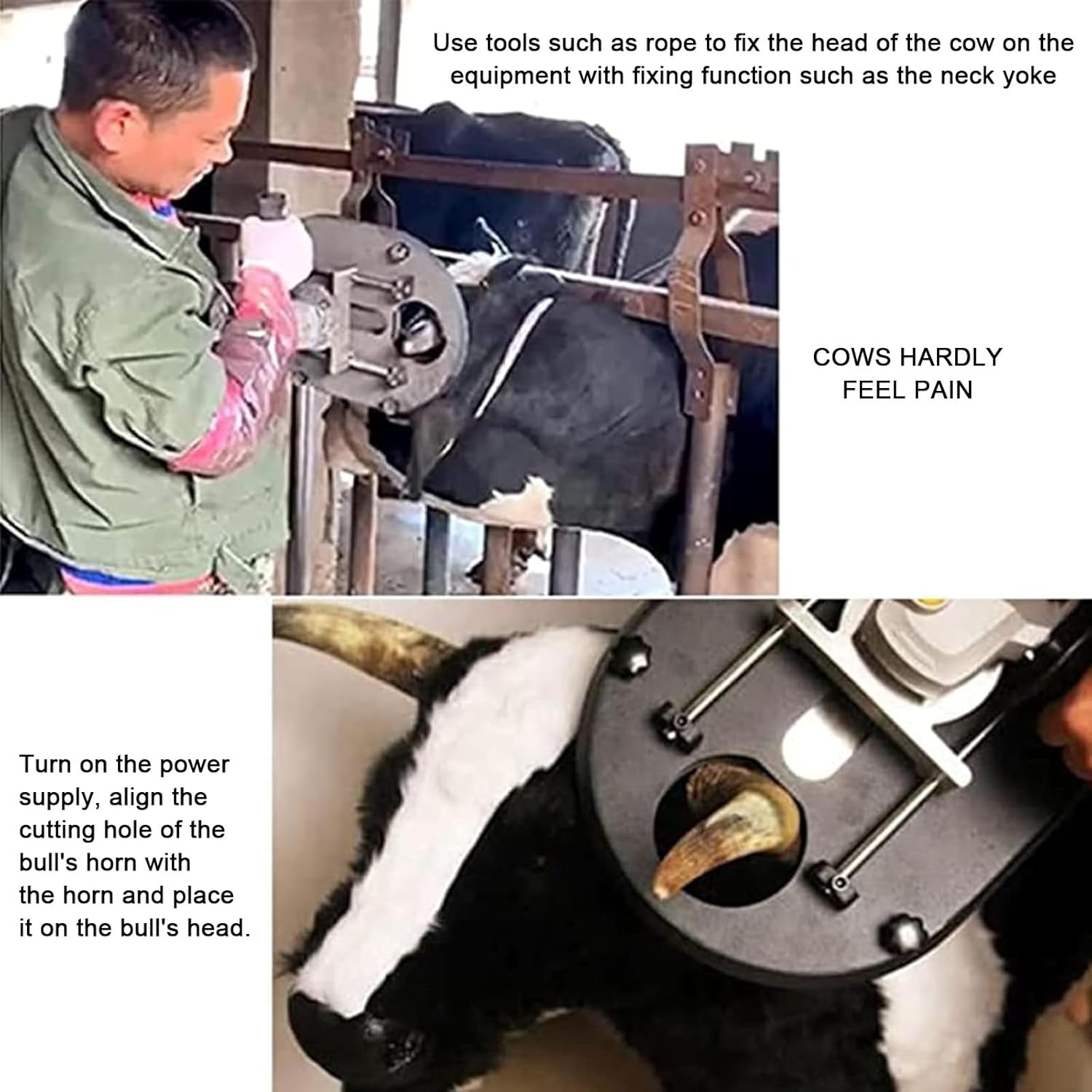 8500 RPM Electric Dehorner for Cattle and Sheep - 1700W Painless Horn Cutter for Fast Dehorning of Cows and Calves, Efficient Livestock Equipment, Animal Care Tool