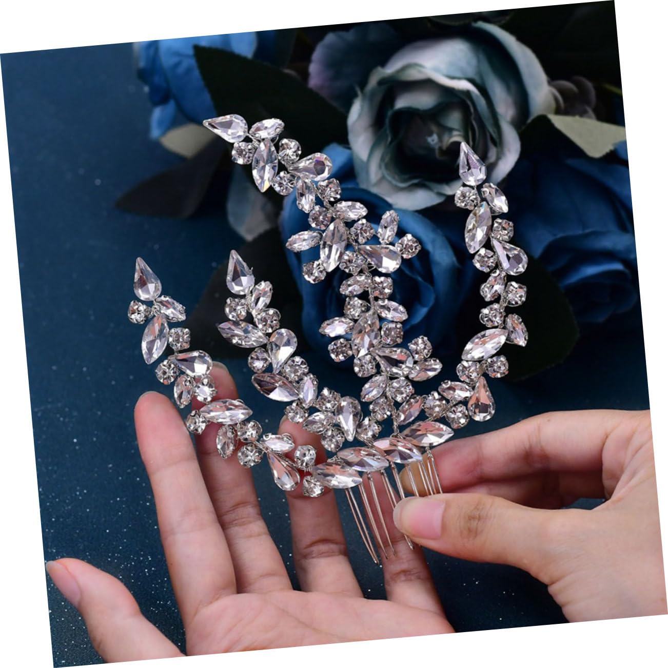 Pettine Laterale Brillanti Argento, Accessorio Chioma Elegante