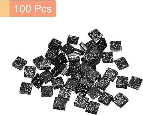 Miniatura 3 de MECCANIXITY Azulejos de mosaico, azulejos de vidrio, piezas de vidrio de mosaico de cristal brillante, azulejos cuadrados de cristal con purpurina,