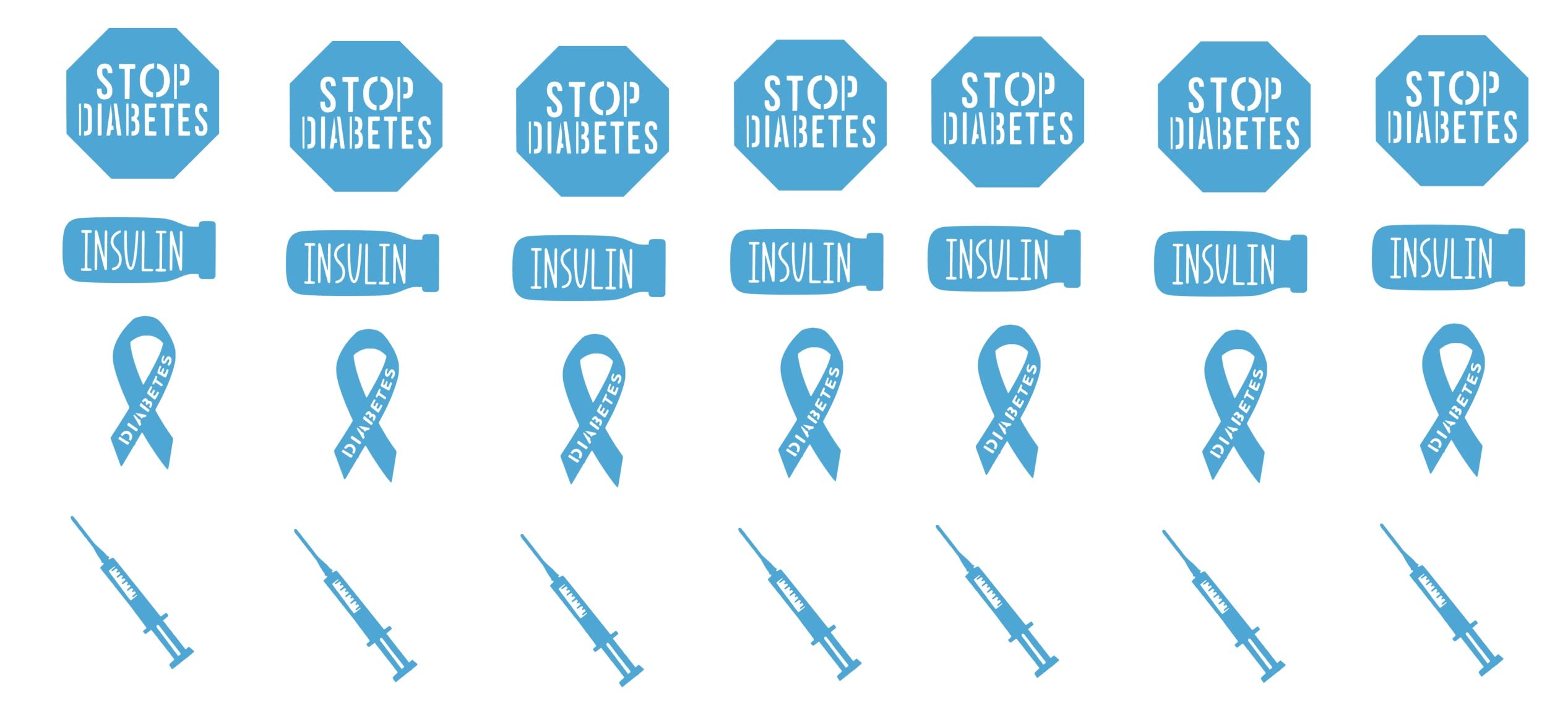 Diabetes Awareness Collection (Diabetes Vinyl Stickers l.Blue)