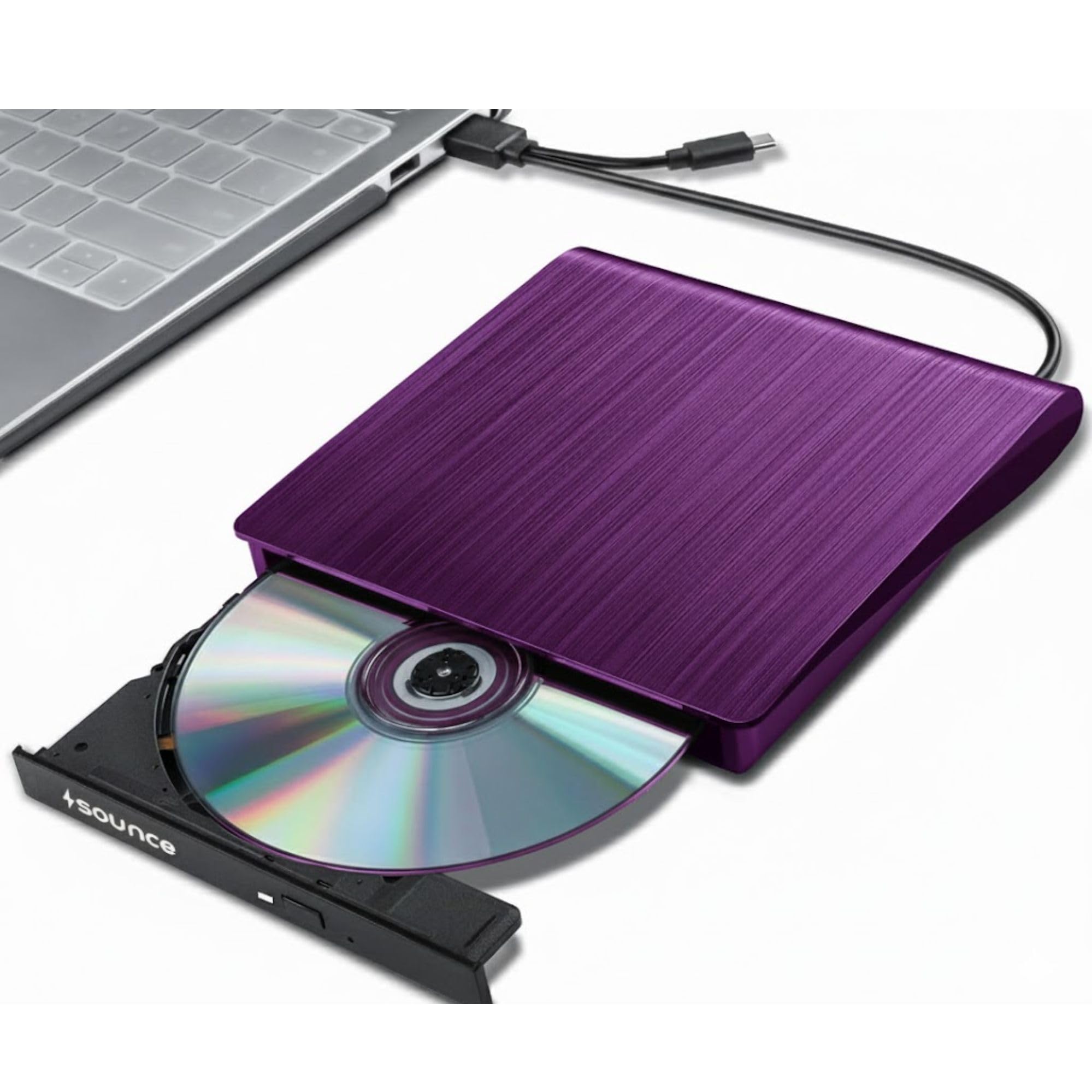Sounce 8-in-1 External CD/DVD Drive - USB 3.0 & Hub -10