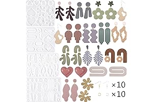 44PCS Earring Molds, Silicone Earring Resin Molds