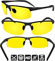 Vista 3 de BLUPOND Juego de 2 lentes de conducción de día y noche HD - Gafas de sol polarizadas y gafas de visión nocturna amarillas con soporte para clip