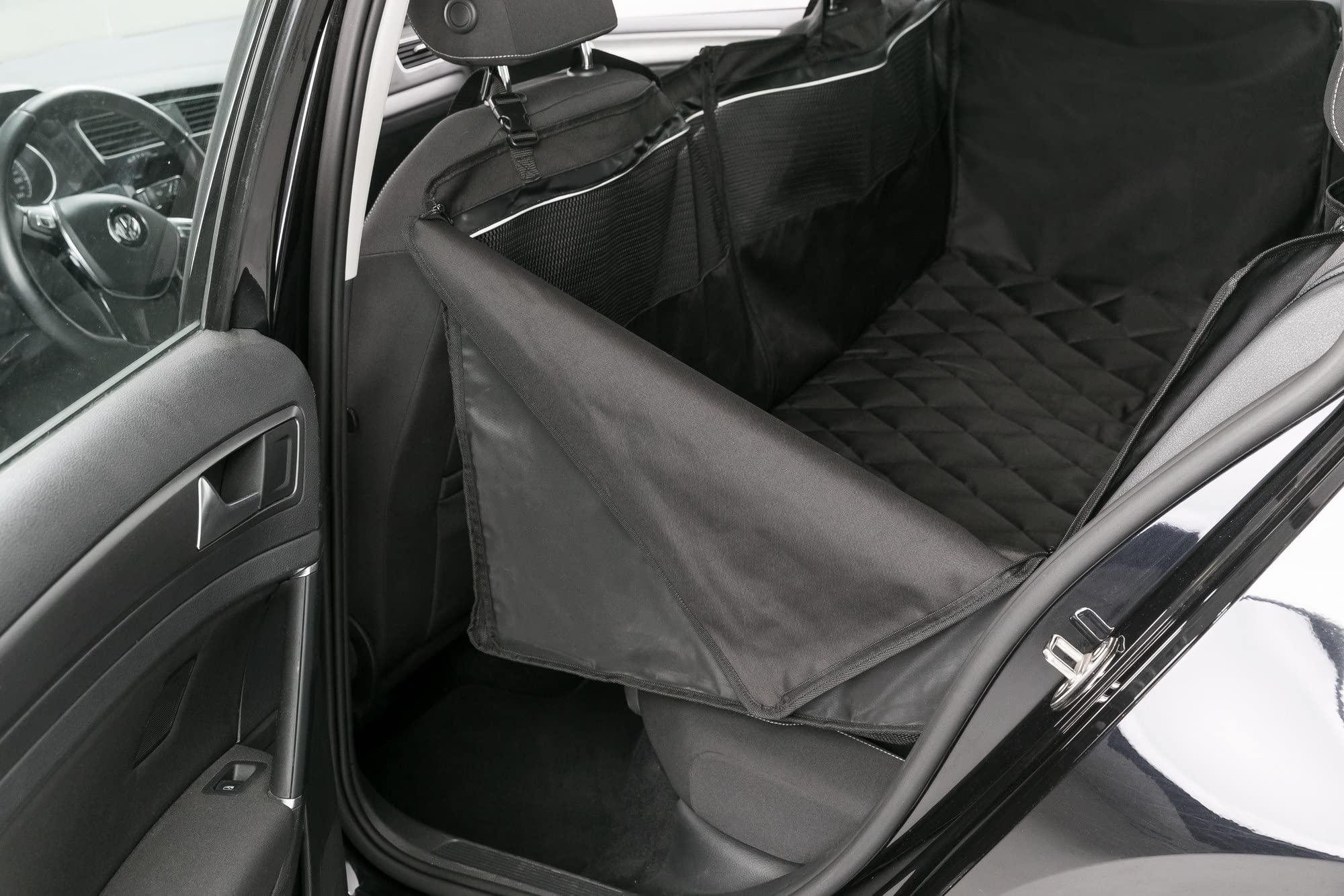Trixie Funda Protectora Asientos Coche con Partes Laterales, Divisible, Negro, 1,55 × 1,30 m