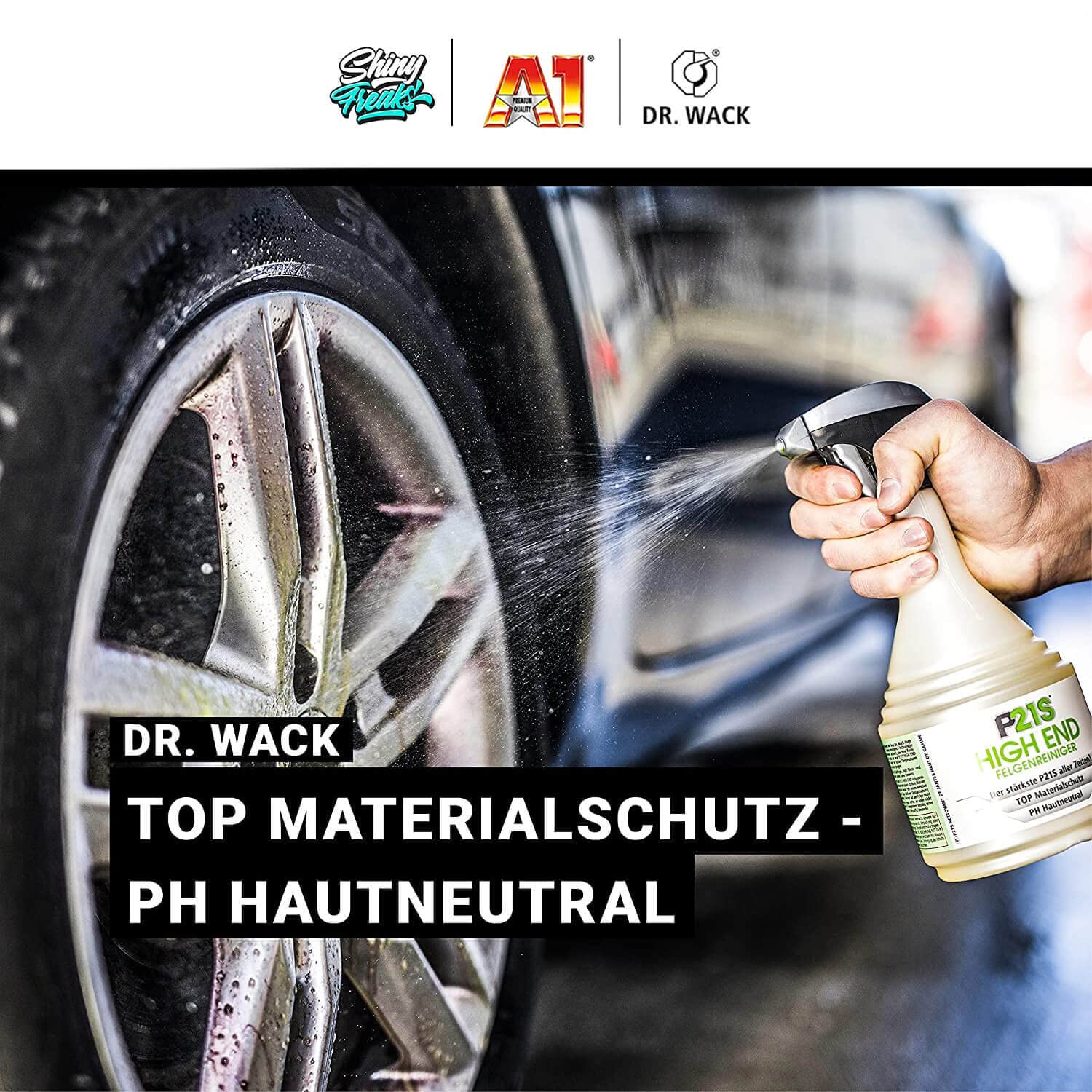 Felgenreiniger Detailer Set: Dr. Wack P21S HIGH END Auto Felgen Reinigung & Versiegelung für alle Felgen + Felgenbürste + ChemicalWorkz Premium Mikrofasertuch | 4-teilig