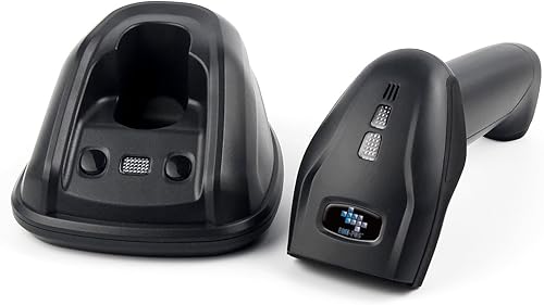 Código de barras inalámbrico inalámbrico y escáner/lector de código UPC con base/cuna y cable USB. para sistemas Windows