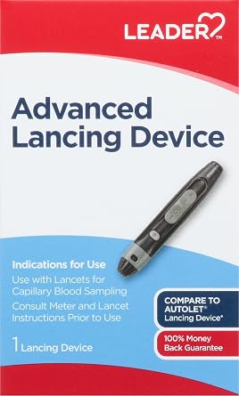 Leader Lancing Device, 1ct - Adjustable Comfort & Precision for Blood Glucose Testing