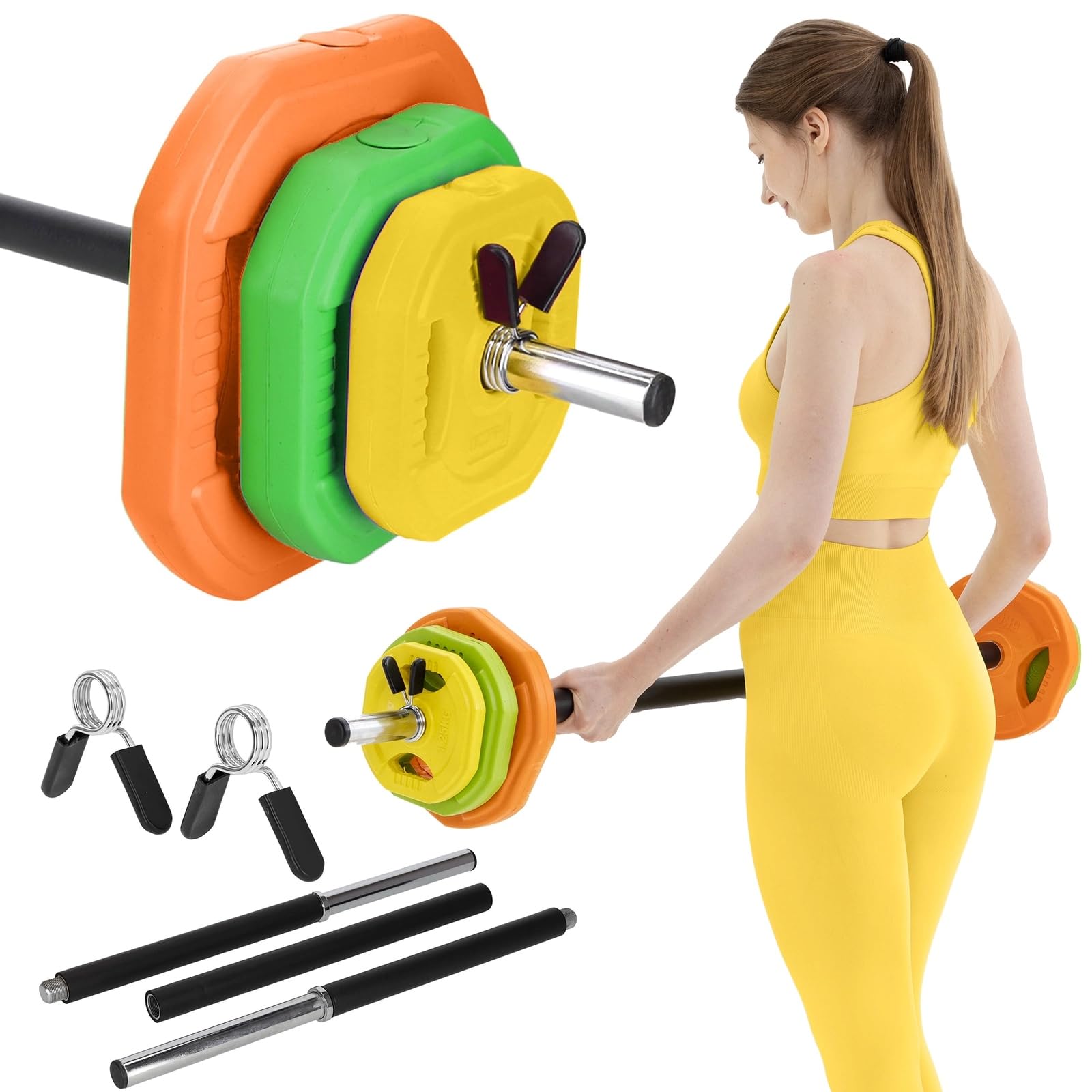 SZTANGA Z OBCIĄŻENIEM BITUMICZNYM ZESTAW GRYF SKŁADANA TRENING SIŁOWY 20 KG