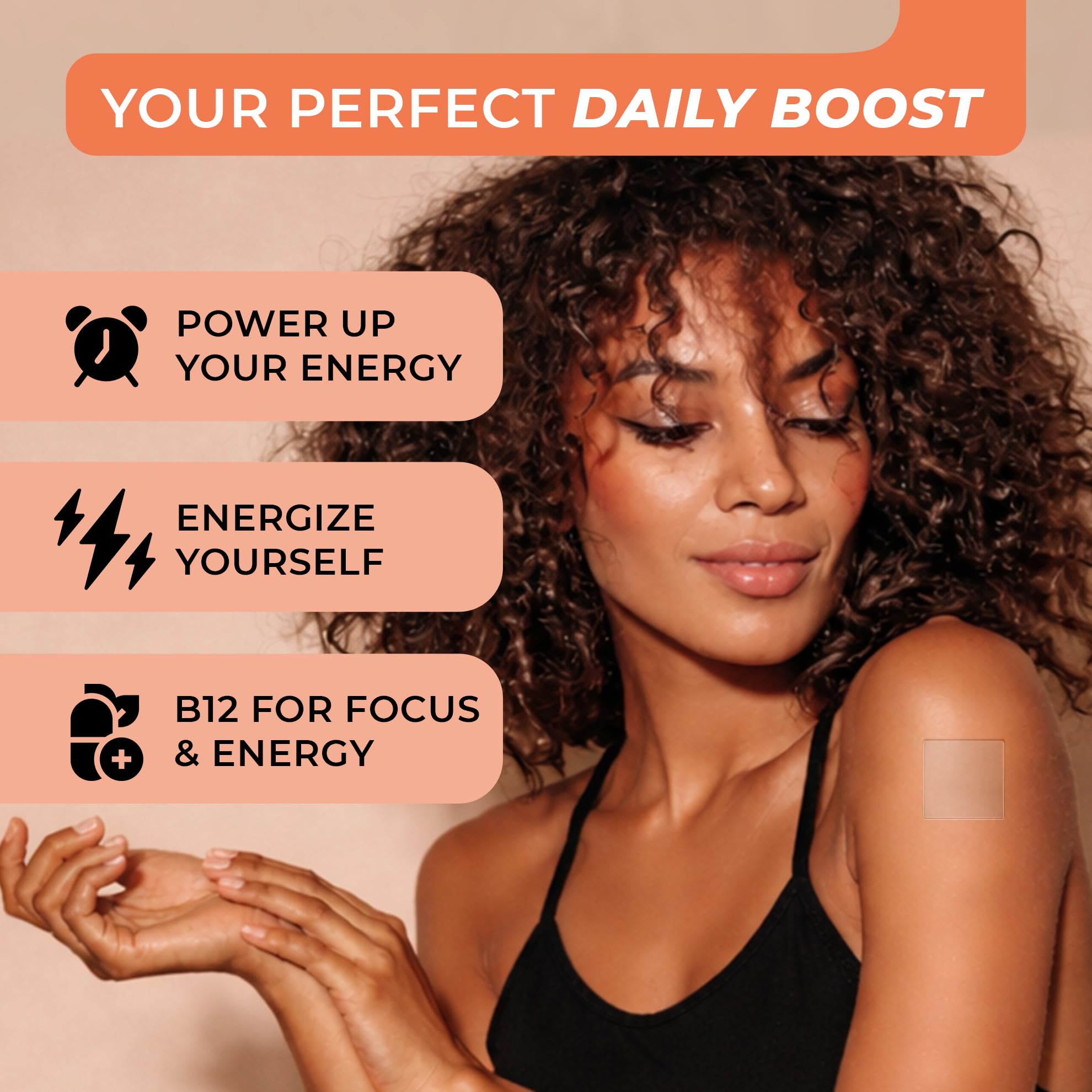 B-Complex Energy Patches with B12, B1, B3 & Folic Acid | No Caffeine | Focus & Energy Support | 30 Count — Amazon image 3