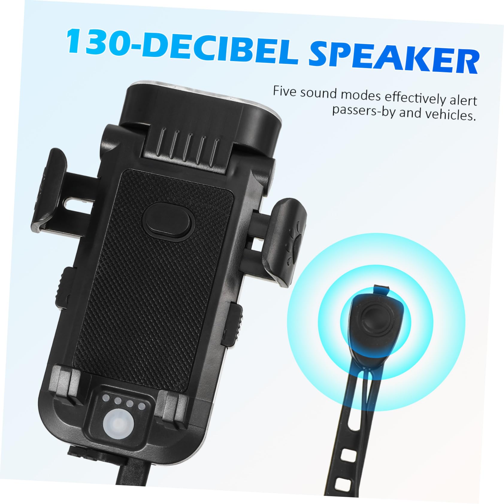 PartyKindom 4000mah Faro Bici Anteriore Luce LED Posteriore Supporto Telefono Clacson e Batteria Ricaricabile USB per Guida Notturna Sicura