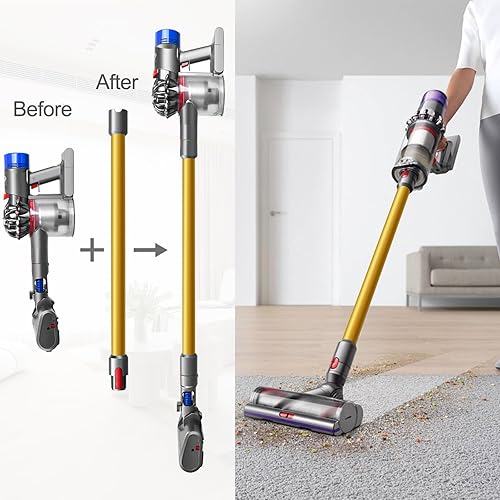 Miniatura 47 de Varita de extensión de tubo para Dyson V15 V11 V10 V8 V7, piezas de repuesto para aspiradora de liberación rápida, varilla de aspiradora de 28.7