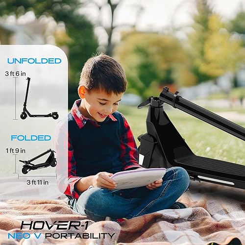 Miniatura 5 de Hover-1 Neo Family Foldable Electric Scooter with 300W250W200W Rated Brushless Motor, 161412 mph Max Speed, 8.5"6.5 Wheels, 107 Mile Range Commuting