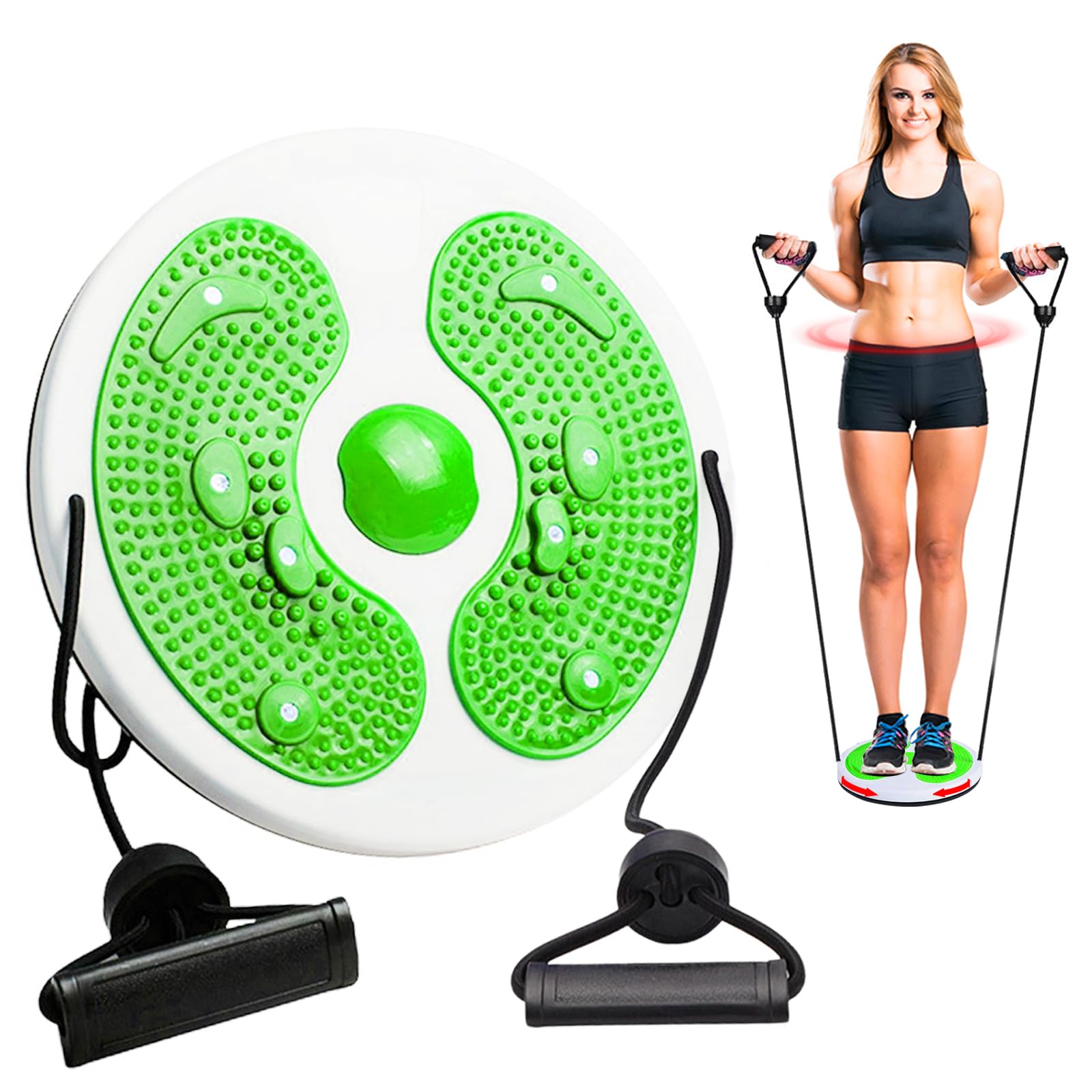 Twist Waist Disc Board, Disco Rotante Fitness con Fune di Trazione Breaking Limits Slimmy Pedana Rotante Dimagrante Multi-funzionale massaggio ai piedi magnetico Attrezzatura per il fitness