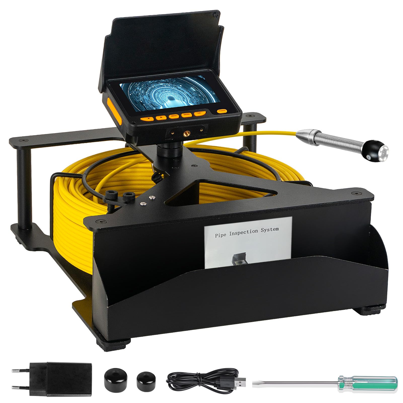 SYANSPAN23mm Sewer Camera Low Temperature Resistant Pipe Inspection Camera with 16GB DVR Recording, LED Lights Ideal Endoscope Borescope for Plumbers and Homeowners