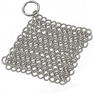 Chain Mail Cast Iron Cleaner Mini - 5x4 Inch Stainless Steel Chainmail