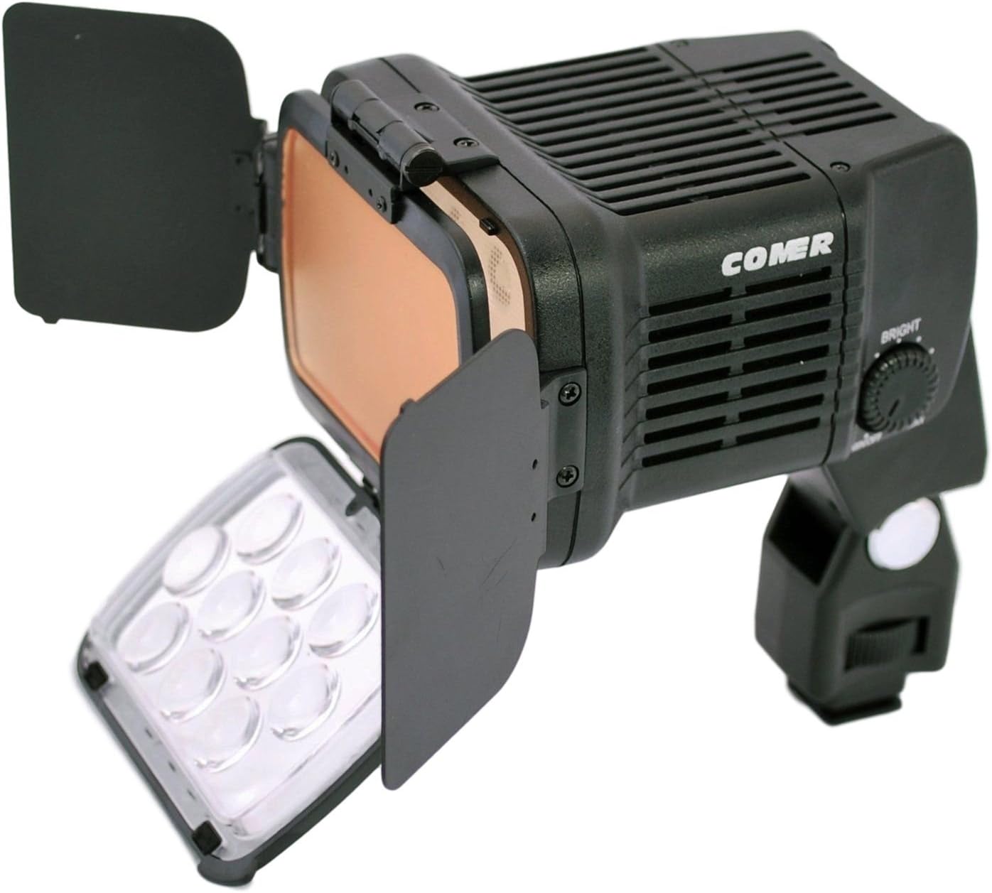 Comer 1800 On Camera LED Light High Powered Super Bright Lamp Camera Camcorder Video Light With Variable Color Temp (3200K-4500K) & Dimmable Brightness Control Knobs for Digital SLR Cameras