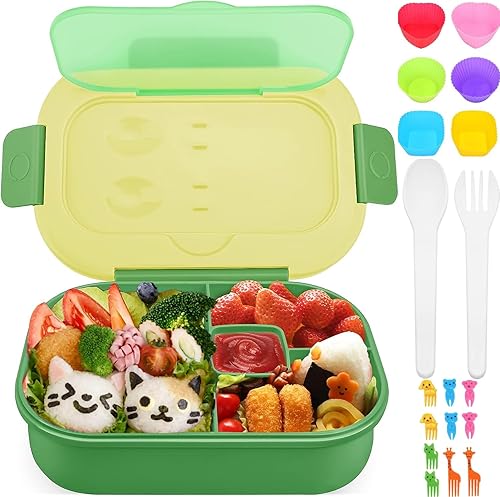 Ichiha Lonchera bento, lonchera para niños, lonchera de 44 onzas, 19 unidades, elegante lonchera para adolescentes, ideal para loncheras a prueba de