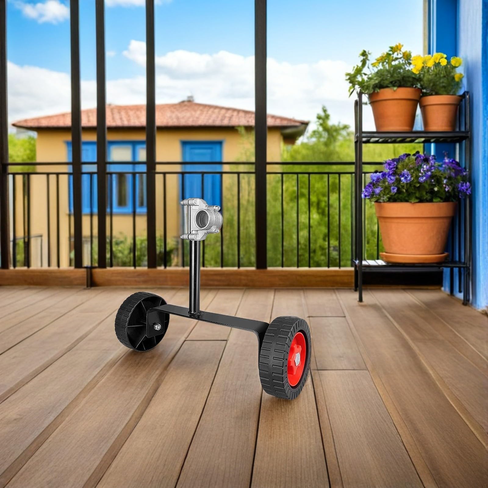 MAGICLULU Ruedas de Repuesto para Cortacésped de 28 Mm, Ajustables en Altura y Ligeras, Fabricadas en Goma y Acero Inoxidable, Accesorio para Jardín y Carrito