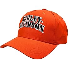 Men's H-D Text Adjustable Snapback Baseball Cap, Orange