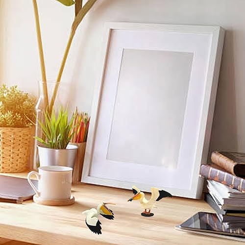 Miniatura 2 de 2PCS Bird Figurines Home Decor, Miniature PVC Pelican Statues, Home Pelican Decor Figurines for Desktop Tabletop Decoration and Display
