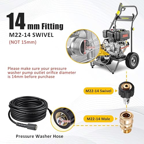 Miniatura 2 de Juego de adaptadores para lavadora a presión, kit de desconexión rápida, M22-0.551 in giratorio a conexión rápida de 3/8 pulgadas, accesorios de