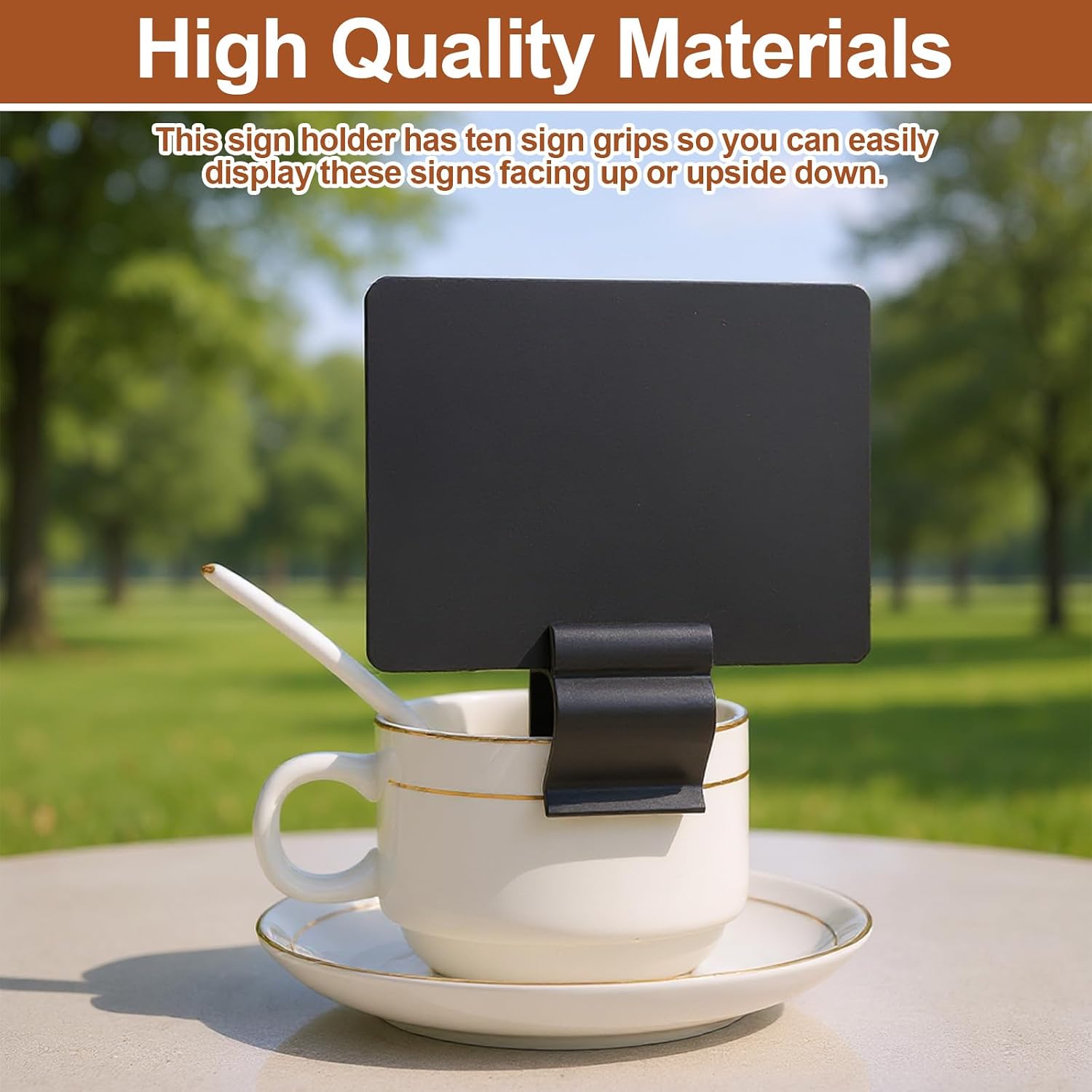 Molain 50 Pack Black Sign Label Clips with A7 Chalkboard Set, Plastic Food Tray Label Holders Reusable Price Tag Sign Holders for Buffet Deli Bake Sale Retail Displays