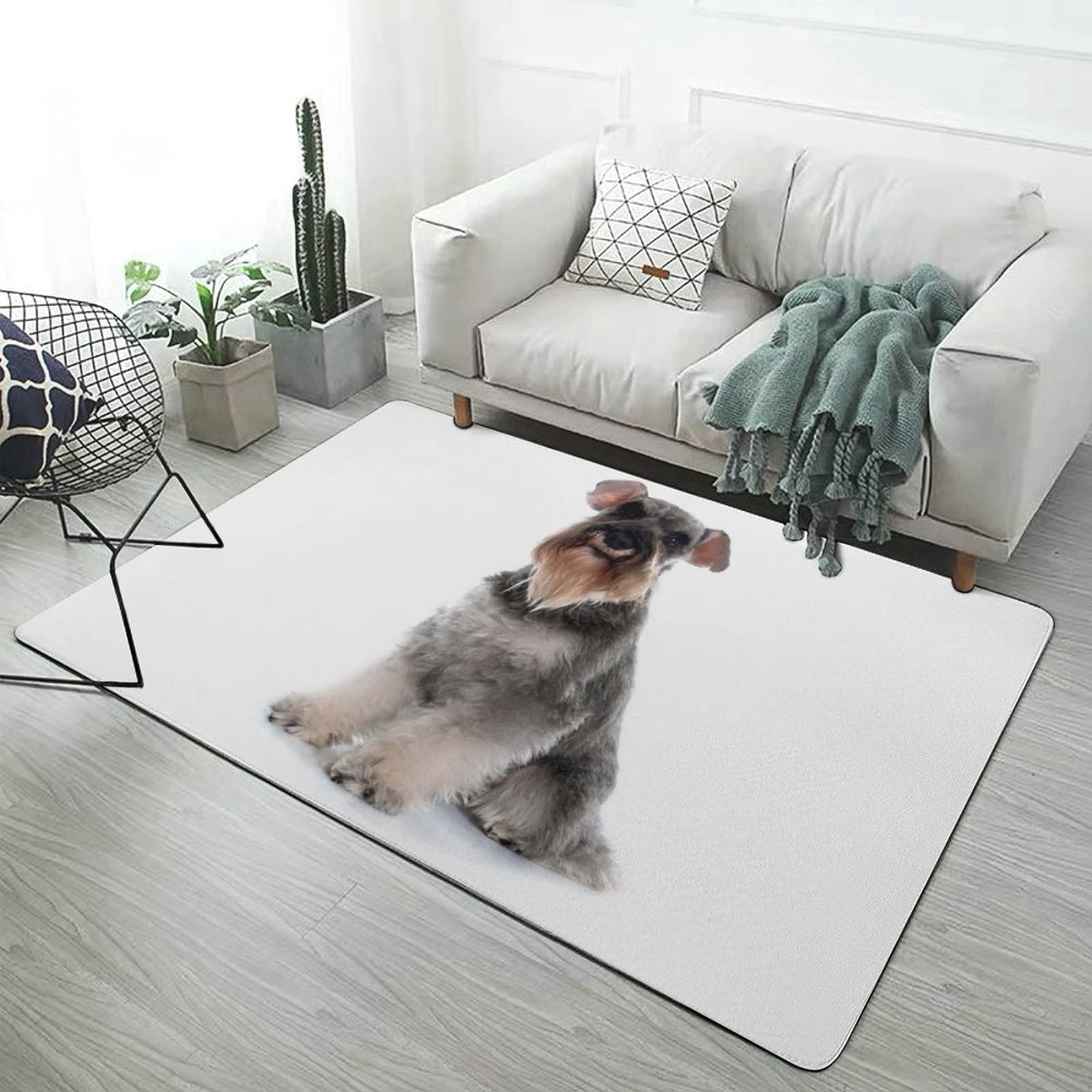 Amazon | カーペット シュナウザー 犬柄 大人しく ラグ ラグマット 