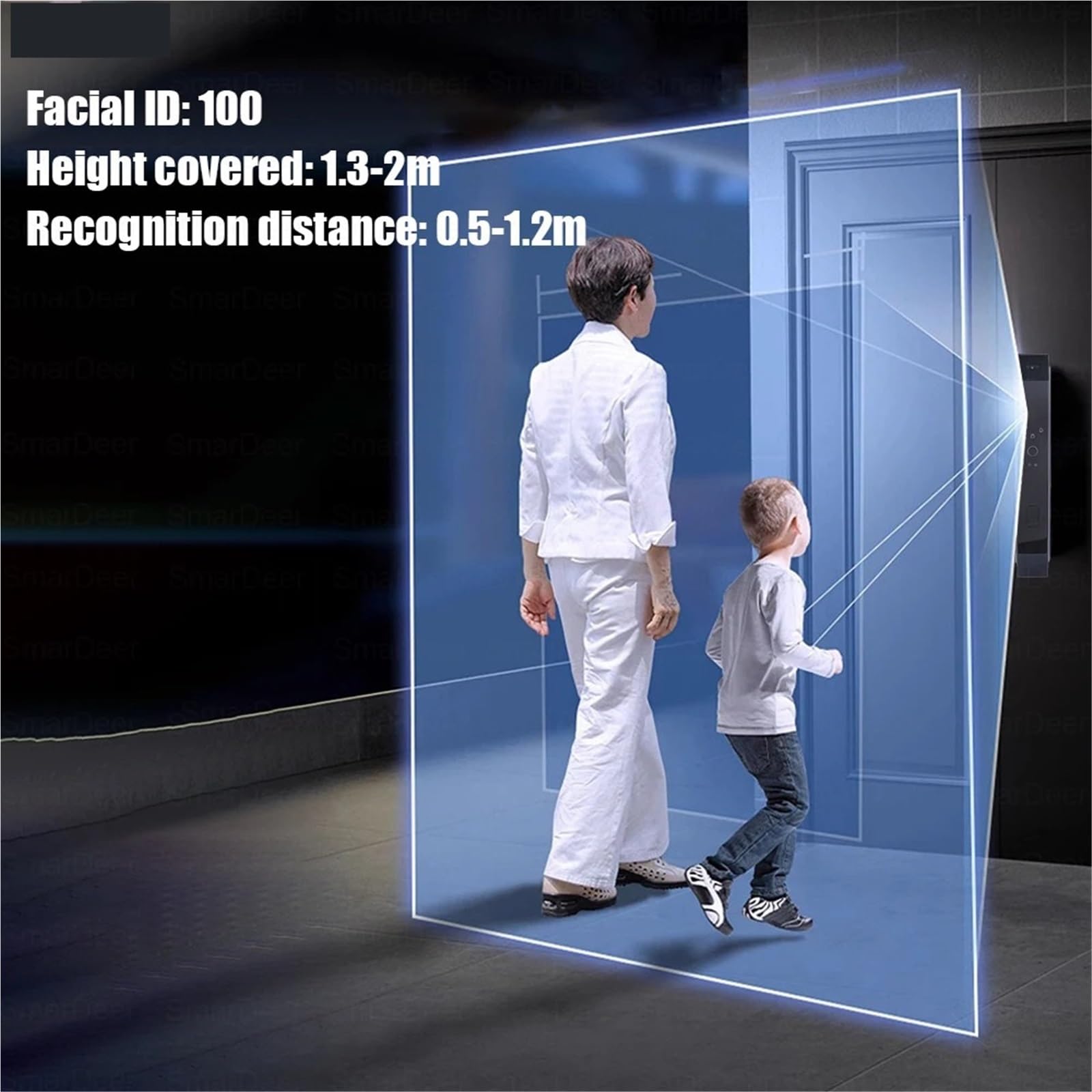 Serratura Smart, Smart Lock con fotocamera Serratura elettronica con riconoscimento 3D con campanello visivo for videosorveglianza,per camere da letto, uffici e hotel