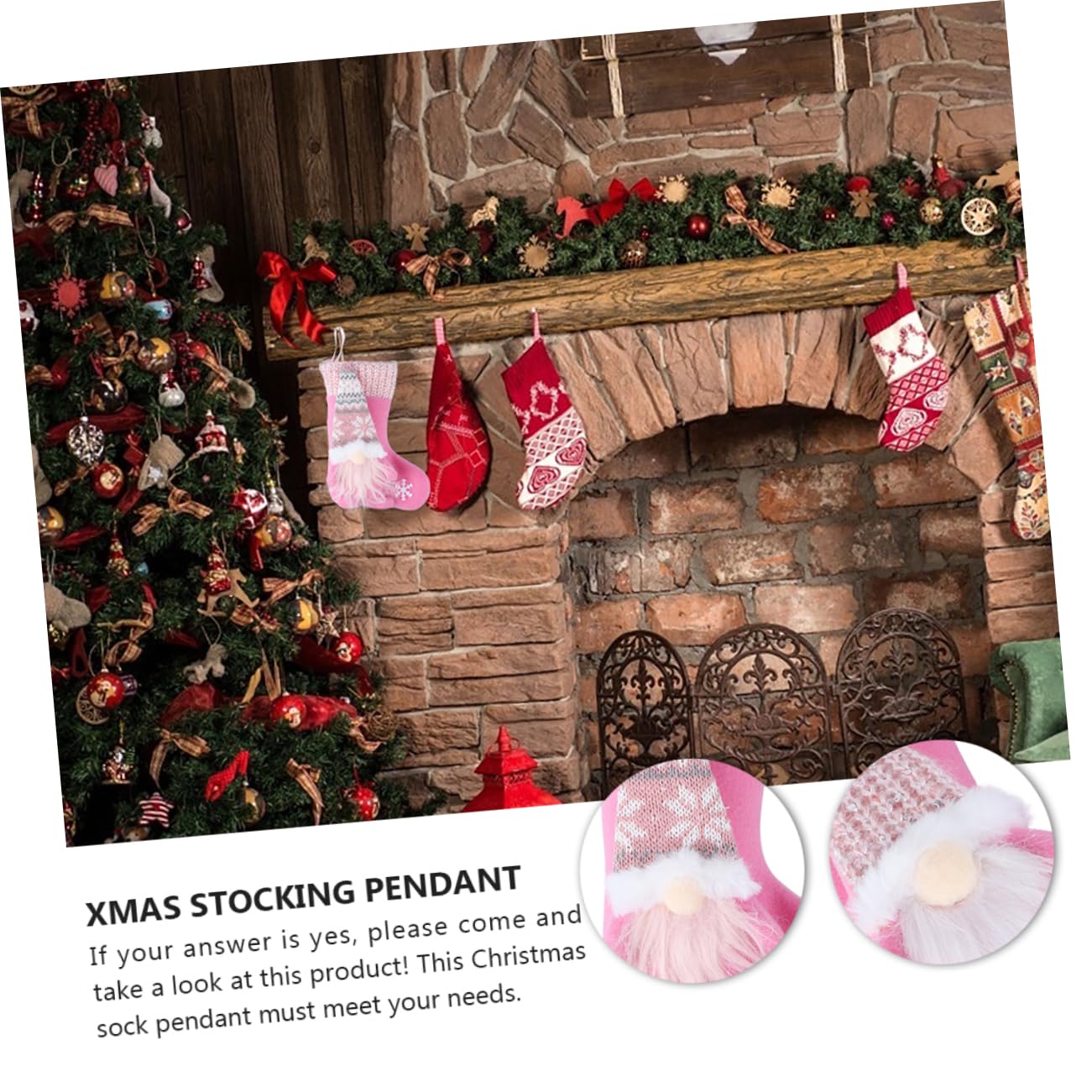 TOPBATHY 2pezzi Calza della Befana Decorativa Calza Natale Forma di Bambola Senza Volto Ciondolo Appeso Calzino di Babbo Natale Ornamento