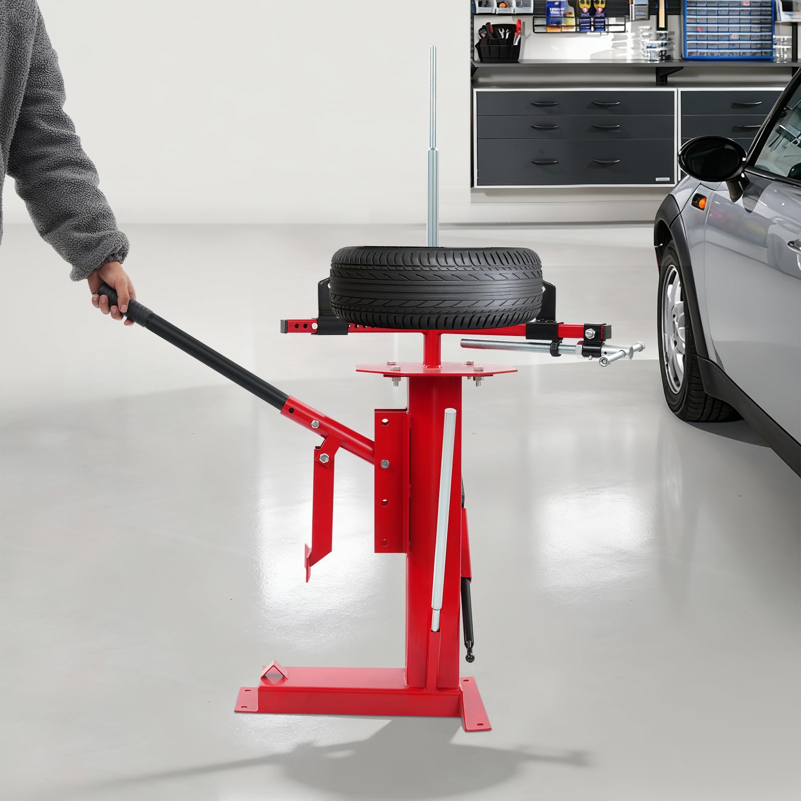 Démonte-pneu manuel en acier au carbone portable pour pneus de 10 à 43 cm, compatible avec voiture, camion, remorque, pour maison, garage et atelier