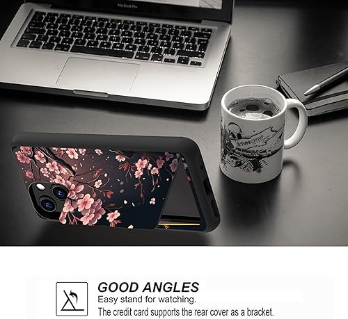 Miniatura 4 de Vobber Funda para iPhone 15 Plus, funda tipo cartera con ranura para tarjeta oculta, a prueba de golpes, TPU y PC, funda protectora de doble capa