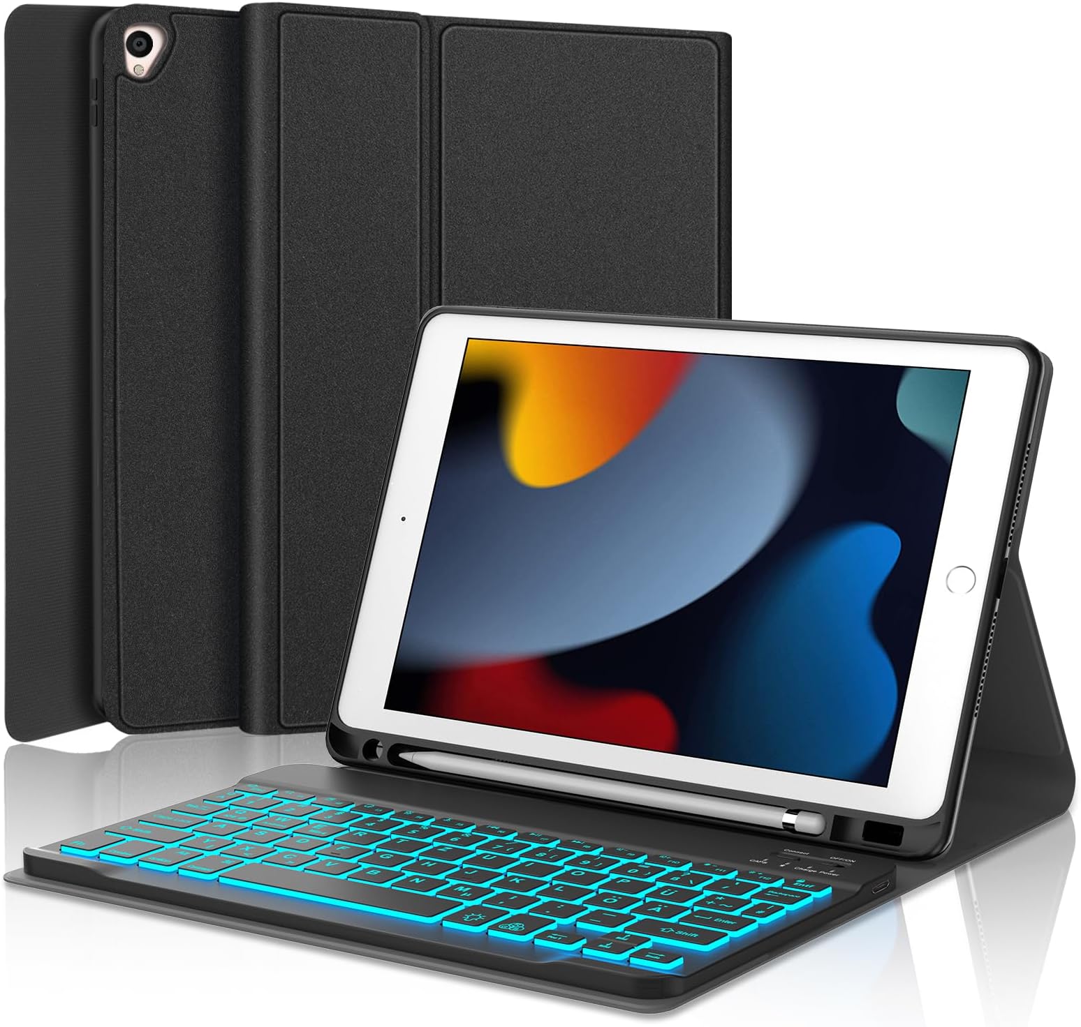 Ipad Air 3 Hülle Mit Stifthalter SENGBIRCH iPad 9 Generation hülle mit Tastatur - Beleuchtete Tastatur