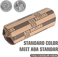 Vista 4 de Sumerfnt Envoltorios de monedas de dólar solo dólares rollos de dólares planos 110PCS