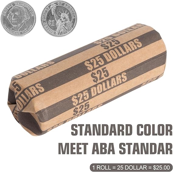 Sumerfnt Dollar Coin Wrappers Dollars Only Flat Dollar Rolls 110PCS