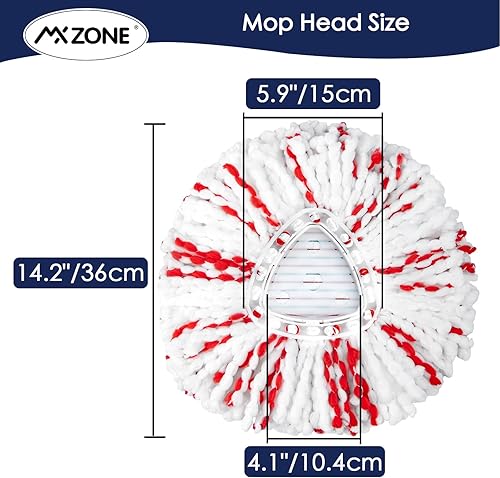 Miniatura 7 de MXZONE Recambios de cabezales de trapeador giratorio para el sistema O-Ceda Easy Wring de 1 tanque, 40% más de limpieza de la mopa con potencia de