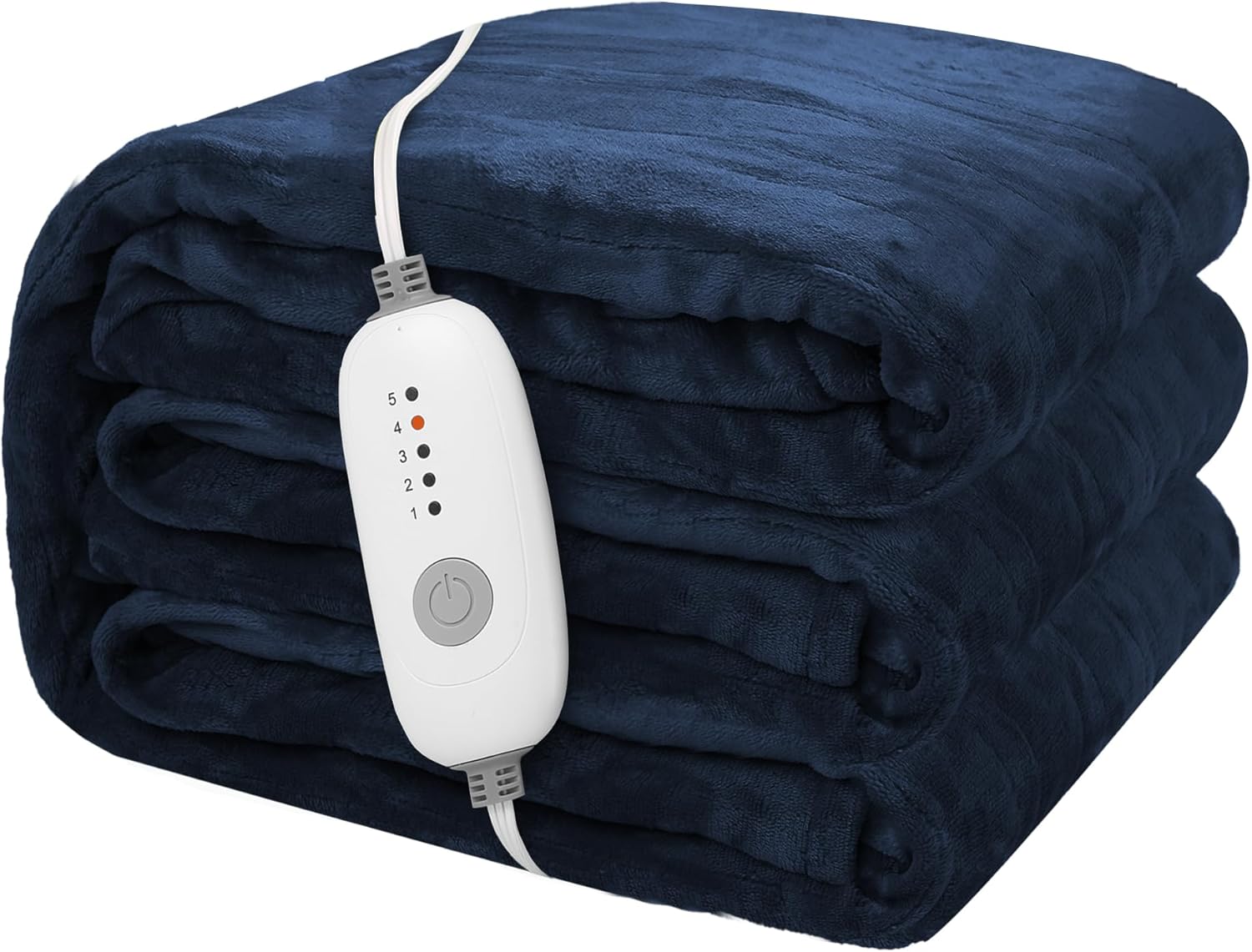 Electric Heated Blanket 72"x84" Full Size Flannel Heated Blanket, Cozy & Warm for All Night, 5 Heat Settings & 10 Hours Auto Off, Machine Washable, Dark Blue - Image 2