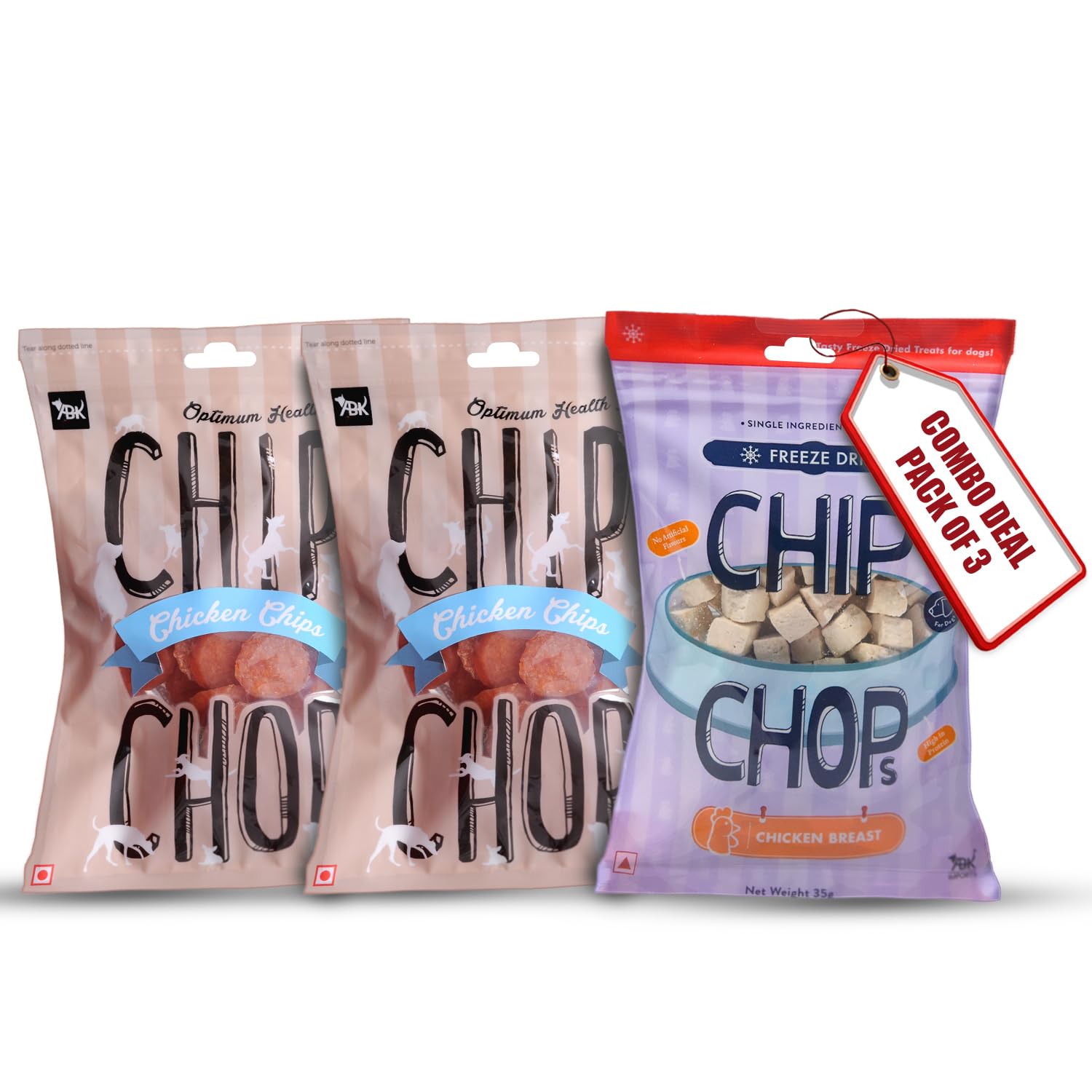 Chip Chops Combo of 1 Freeze-Dried Single Ingredients Chicken Breast Dog Treats and 1 Pack of Chip Chops Chicken Chips Dog Treats with High Protein for All Dog Breeds and Life Stages (B0C77MTP1S) Amazon Price History, Amazon Price Tracker