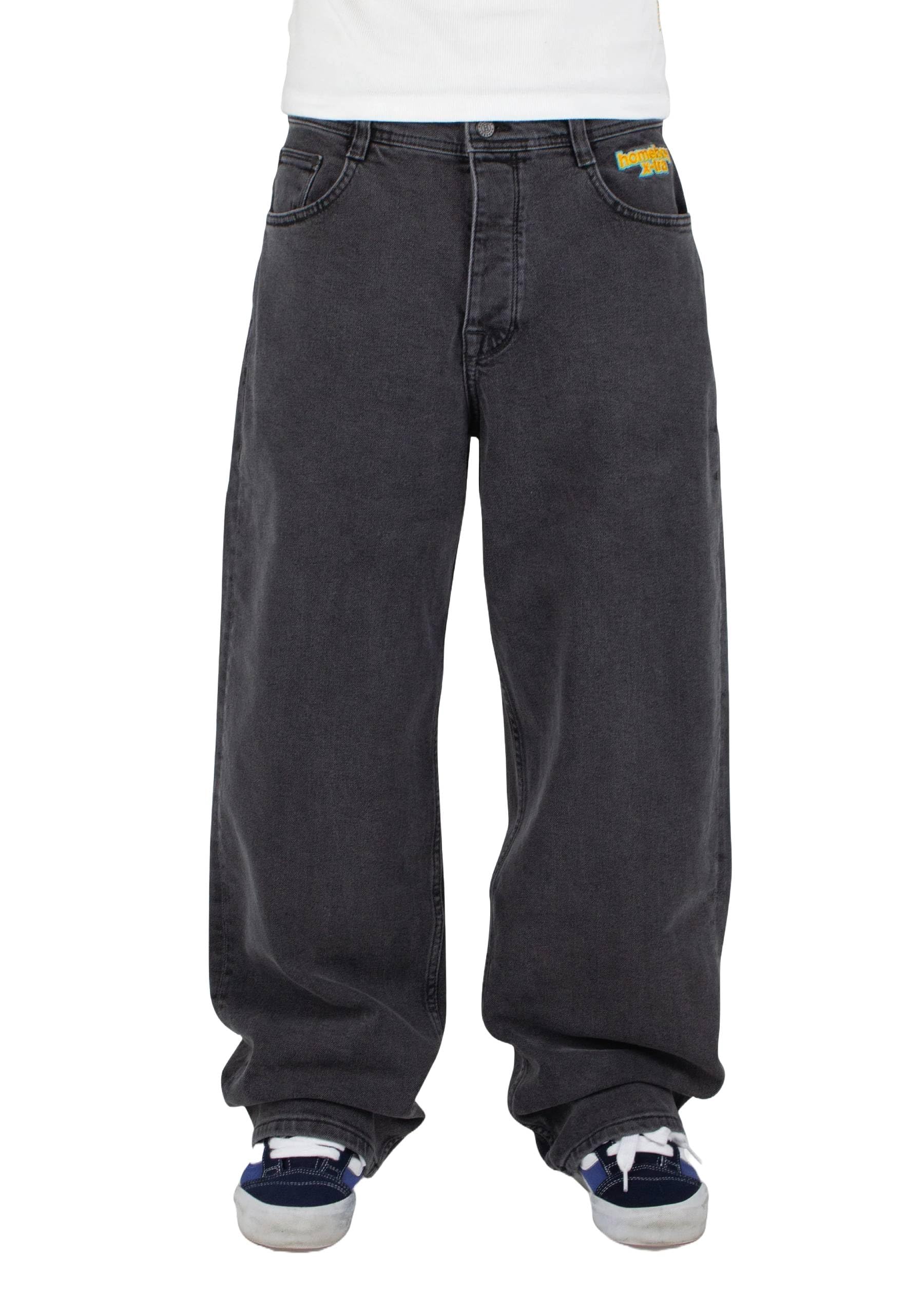 Homeboy Unisex X-Tra Monster Gothic Denim Pants, Washed Grey, 28 L32
