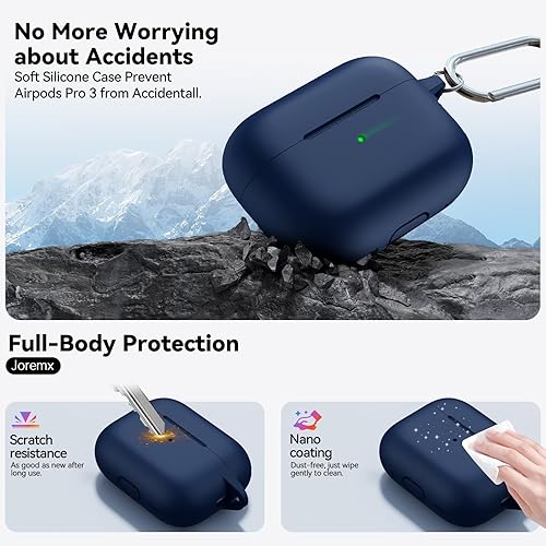 Miniatura 7 de Funda para AirPods Pro 3 (2025), funda protectora de silicona suave compatible con Apple AirPods Pro de 3 generación con kit de limpieza para