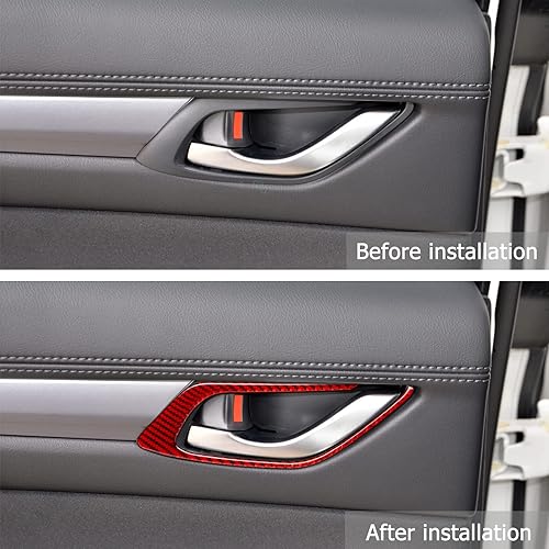 Miniatura 3 de nuoozy Compatible con cubierta de marco de manija interior de puerta, accesorios interiores de fibra de carbono para Mazda CX-5 2017 2018 2019 2020