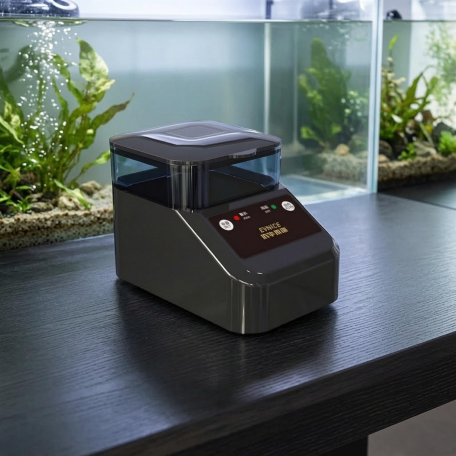 predolo Aquarium Futterautomat Automatisch Fischfutterautomat WLAN Fischfutterspender für Aquarianer, Schwarz, 400ml