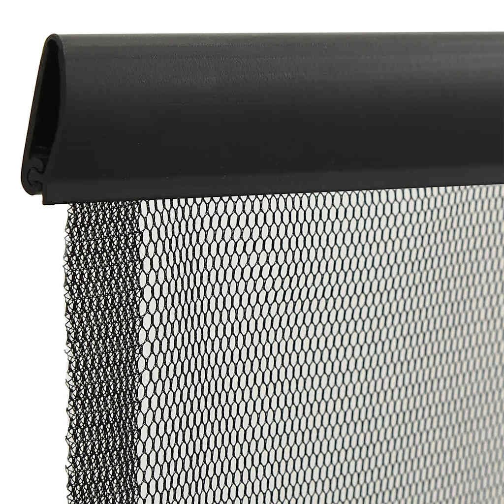 für Türen Schwarz Polyester Fliegengitter 100x220 cm selbstschließend mit Klettband Magnetvorhang für Balkon Terrasse Wohnung Schutz vor Mücken und Insekten